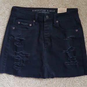 American Eagle black denim skirt
